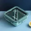 Marmita Estilo Japonês para Estudantes Amazon Transfronteiriça, Segura para Micro-ondas, com Porta-Talheres, Grande Capacidade, Compartimentos Divididos, para Trabalhadores de Escritório