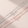 Pulsera de plata de ley de doble capa con flor de cerezo para mujer, estilo coreano, simple, diseño personalizado de nicho, pulsera con diamantes, pulsera fresca y versátil