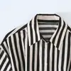 Camisa de Rayas con Cinturón Cosido y Cuello Campana de Manga Larga Nueva para Mujer 2026 Primavera Transfronteriza AliExpress 7047153