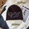 Gorro de Punto con Borde Enrollado Estilo Coreano para Mujer, Otoño e Invierno, Circunferencia de Cabeza Grande, Gorro de Lana Holgado, Gorro de Punto Liso Cálido, Gorro Holgado