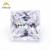 1X1~15X15Mm 3A5A Quadrado Ângulo Reto Zircônia Branca Corte Princesa Rosto de Anel Pedra Solta Atacado