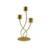 Suporte de Vela de Metal Estilo Europeu Adereços de Casamento Jantar à Luz de Velas Simples Mesa de Jantar Francesa Casamento Ocidental Decoração de Luxo