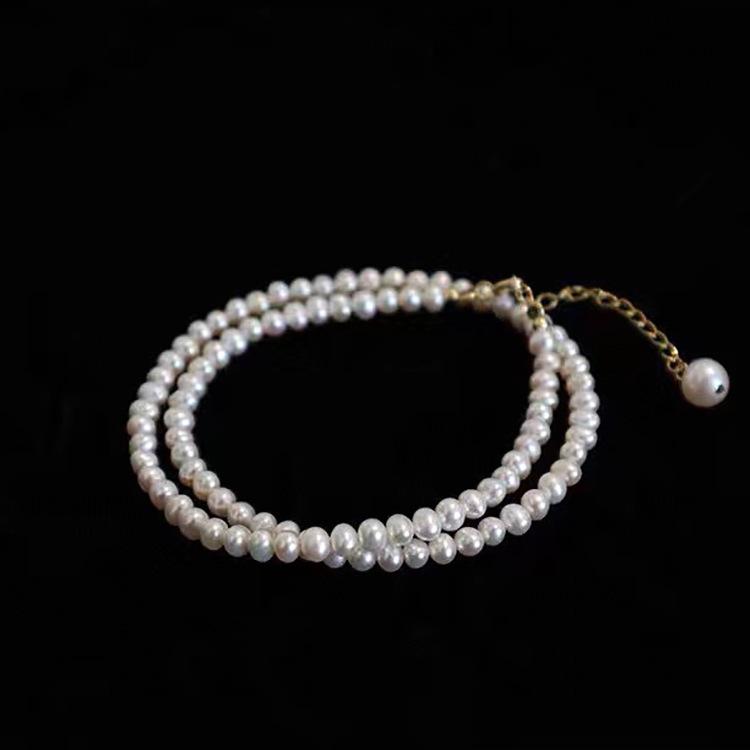 赫本风感淡水Baby小珍珠项链 复古两戴可调节