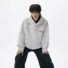 Moletom com Capuz Bordado Estrela Americana Masculino Outono Design Pesado Senso de Estilo Manga Longa Top Streetwear Versátil Moletom Esportivo