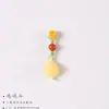 Olla con Mango de Raíz de Loto en Rodajas de Cera de Abeja Pod de Loto Colgante Pequeño DIY Pulsera Colgante de Pulsera Accesorios Semiacabados