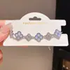 Pulsera de presión ovalada de circón estilo coreano estilo de corte moda exquisita diseño de pulsera brazalete sentido de diseño joyería de nicho para mujer venta al por mayor