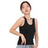 Camisola blanca para mujer, cruzada, hermosa espalda, ropa interior y exterior, hombros descubiertos, sin mangas, ropa interior básica, camisa deportiva informal básica