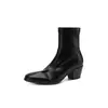 Botines Elegantes Silenciosos Versátiles para el Trabajo Pierna Delgada Otoño/Invierno 2026 Tacón Medio Grueso Adelgazantes Punta Redonda Elásticos que Envuelven la Pierna para Mujer