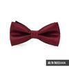 Pajarita para hombre, pajarita para padrinos de boda, estilo británico coreano, color vino tinto y negro