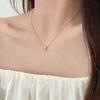 Collar pequeño de cadena de clavícula de acero de titanio con forma de amor para mujer, diseño de alta gama, estilo nicho, ligero, lujoso, cadena para el cuello, accesorios, cadena de hueso de serpiente, estilo de alta gama.