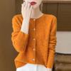 Cardigan de tricô Andy de veludo outono e inverno novo atacado feminino gola redonda jacquard vazado suéter de manga comprida suéter pullover