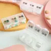 Caja dispensadora de medicamentos portátil, caja pequeña de medicamentos de tres compartimentos para la mañana, el mediodía y la noche, caja de almacenamiento de suplementos de salud de tamaño pequeño para pastillas y medicamentos