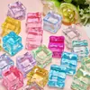 Cubos de Gelo Simulados de 18mm Adereços de Fotografia Vitrine Aquário Paisagismo Decoração Transparente Acessórios Artesanais DIY Partículas de Gelo