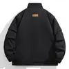 Jaqueta Casual Tendência Outono e Inverno Masculina Plus Size, Casaco de Trabalho Espesso Acolchoado de Algodão Estilo Baseball