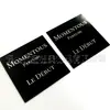Placa de Nome Personalizada para Logo de Perfume, Etiqueta de Metal Alumínio com Processo de Impressão Escovada Côncava e Convexa, Suporta Personalização com Desenhos e Amostras Fornecidas