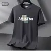 Camiseta Masculina de Manga Curta para o Verão Estilo Coreano Soltinha Camiseta Básica Tamanho Grande Estampada Manga Meia Manga Tops Estilo Casal para Homens 1/2 Peça