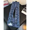 Calça Casual Estampa Graffiti Retrô Americana Verão Outono Nova Chegada Caimento Fluido Perna Reta Cobre o Gancho Calça Casual de Perna Larga Calça Masculina