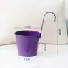 Maceta colgante de metal grande personalizada tipo cubo para barandillas de balcones interiores, maceta colgante sin agujeros para suculentas y plantas verdes, maceta colgante de pared