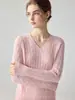 ¡Lujo de alta gama y minimalismo! Suéter de estilo 'old money' 100% cachemira para mujer, cuello en V, tejido de ochos, estilo holgado y casual