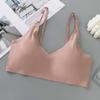 Ropa interior de mujer de una pieza de seda helada sin marcas, espalda hermosa, cómoda, con almohadilla en el pecho, tirantes, tubo para el pecho envuelto, chaleco de seda helada
