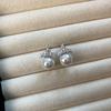 Pendientes de Perla Blanca Australiana Iguales a los de la Princesa Diana para Mujer Plata de Ley 925 Diamante Reina de Hielo y Nieve Pendientes de Gama Alta Pendientes