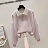 Sudadera de Primavera y Otoño para Niños Medianos y Grandes 2026 Nuevo Dulce Lazo Manga Larga Superior Casual Holgado Versátil Camisa POLO