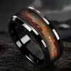 Anillo de Moda 2026 Negro Dorado Arena Movediza 8mm Acero Inoxidable Anillo Personalizado Unisex Joyería de Moda