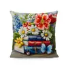 Amazon Cesta de Flores Estilo Pastoral Primavera e Verão Capa de Almofada Floral Almofada de Sofá Tulipa Capa de Almofada Curta de Pelúcia