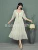 Yunnan Dali Sanya Xinjiang estilo étnico tecido tie-dyeável vestido embrião branco roupa feminina vestido longo atacado