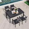 Mesas y Sillas de Madera Plástica para Exterior, Madera Anticorrosiva, Impermeable y Protector Solar, Restaurante Cafetería, Tienda de Té con Leche, Mesa y Sillas de Comedor para Exterior, Ventas Directas de Fábrica