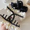 Pinza para el pelo con lazo de volantes de lunares elegante estilo coreano, pasador de alta gama para recogidos, dulce accesorio para el cabello para mujer