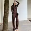 Garantía de Calidad Sin Bolitas Conjunto de Dos Piezas Reductor de Edad Estilo Coreano para Mujeres de Mediana Edad Primavera/Otoño Nuevo Estilo Chaqueta Adelgazante Conjunto de Pantalones de Pierna Ancha