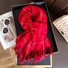Internet Celebridade Estilo Coreano Cashmere Xadrez Quente Xale Cachecol Unissex Outono e Inverno Moda All-match Tassel Cachecol
