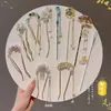 Horquilla de Borlas de Alto Nivel Estilo Chino Nuevo, Horquilla Simple en Forma de U para Hanfu, Accesorio Versátil para el Cabello Diario, Horquilla, Adorno para el Cabello