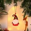 Novas Decorações de Natal Pingentes de Madeira Pintados Árvore de Natal Sem Rosto Idoso Padrão Rudolph Pingentes