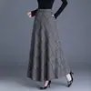 Moda Femenina Versátil de Lana a Cuadros de Cintura Alta Línea A Acampanada Falda Nueva Otoño/Invierno 2026