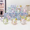 Ornamento de Pedra de Cristal Raposa Fada Tushan Estilo Xiaohongshu Caixa Surpresa Decoração de Mesa Tendência Figura de Raposa de Nove Caudas