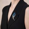 Elegante broche de lujo con forma de oreja de trigo, de cristal de alta gama, accesorio para traje que combina con todo, elegante alfiler ligero de lujo.