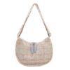 2024 nuevo bolso bandolera de moda versátil tipo dumpling, bolso mensajero fresco de primavera, bolso a cuadros casual simple para mujer