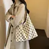2026 Nova Moda Bolsa de Axila de Bolinhas Leve Tendência Estilo Coreano Bolsa de Ombro Único Grande Capacidade Bolsa de Mão Leve
