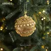 Nuevos Adornos de Bola de Navidad de Espuma Dorada con Purpurina y Lentejuelas para Decoración del Árbol de Navidad