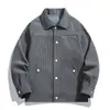 2026 Nueva Chaqueta de Pana Lisa Suelta Otoño/Invierno Transfronteriza Talla Grande Moda Casual Abrigo Cardigan para Hombre