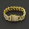 Accesorios de pulsera cubana de diamantes cuadrados completos para hombre de hip hop europeo y americano, joyería exagerada para discoteca de club nocturno, hip hop, comercio exterior transfronterizo
