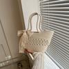 Este año de moda popular bolso de mano de seda simple 2023 primavera y verano Nuevo bolso de hombro tejido cesta de verduras bolso de mujer