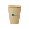 Qixin L19207 Vasos de Papel de Fibra de Bambú Color Natural Tamaño Grande 270ml Paquete de 50 Marrón
