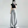Pantalones de Chándal Lisos Suaves de Moda Americana para Hombres y Mujeres Otoño Sueltos Caídos Pantalones Casuales de Pareja Pantalones Adelgazantes de Largo Completo
