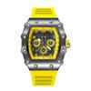 Reloj para hombre ZIDO marca casual moda avanzada automático cuarzo hueco luminoso deportivo forma de barril de vino 1706