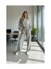 Conjunto de sudadera casual de moda de alta gama de color liso, manga corta y larga, y pantalones anchos elásticos, nuevo para otoño e invierno 2026 en Europa y América
