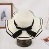 Sombrero de paja para mujer, vacaciones de verano, playa, protección solar, sombrero de playa grande, exterior, con lazo, sombrero de sol, venta al por mayor