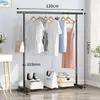 Simple tendedero plegable de pie para balcón, tendedero de una barra para uso doméstico, perchero para dormitorio